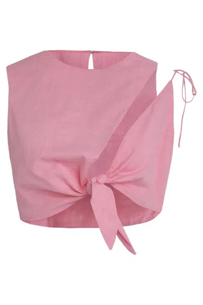 Mother Of All Cotton Crop Top In Pink