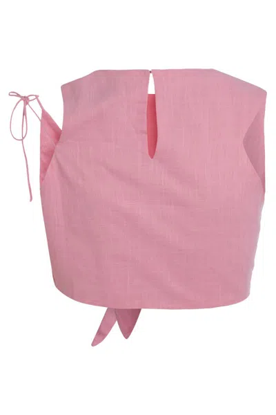 Mother Of All Cotton Crop Top In Pink