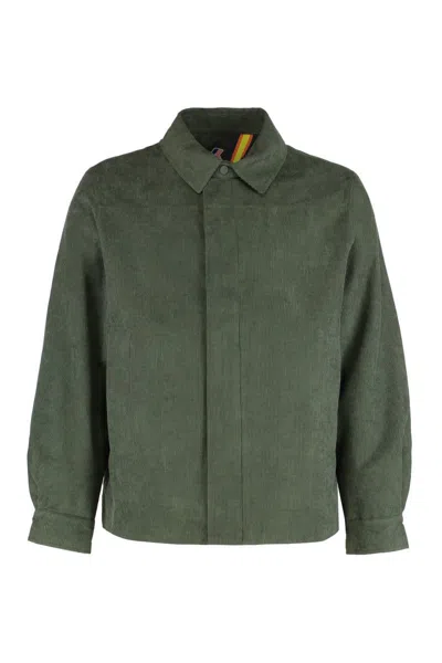 K-way Shary Overshirt In Corduroy In Green
