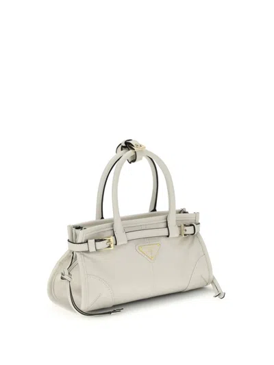 Prada Bonnie Leather Mini Hand Bags In White