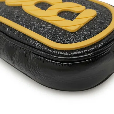 Pre-owned Gucci Black Yellow Patent Leather Rubber Pochette Shoulder Bag () In Multi