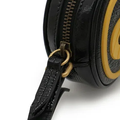 Pre-owned Gucci Black Yellow Patent Leather Rubber Pochette Shoulder Bag () In Multi