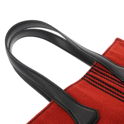 Pre-owned Hermes Black Red Color Swift Leather Tote Bag () In Multi