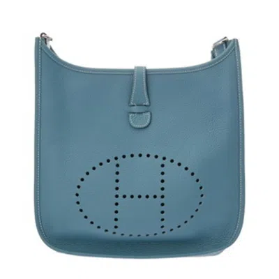 Pre-owned Hermes Blue Jean Taurillon Clemence Leather Shoulder Bag ()