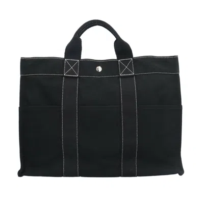 Pre-owned Hermes Deauville Black Cotton Canvas Tote Bag ()