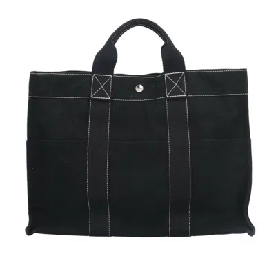 Pre-owned Hermes Deauville Black Cotton Canvas Tote Bag ()