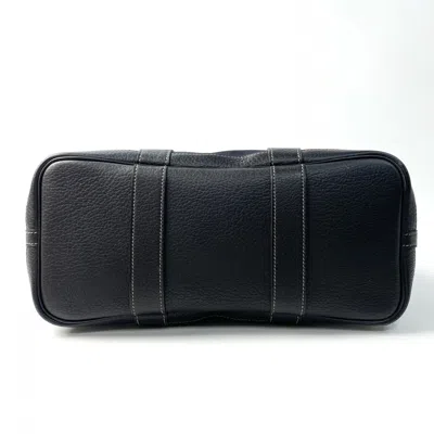 Pre-owned Hermes Garden Black Leather Canvas Tote Bag ()