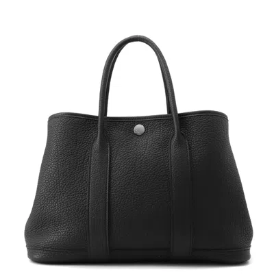 Pre-owned Hermes Garden Black Negonda Leather Tote Bag ()