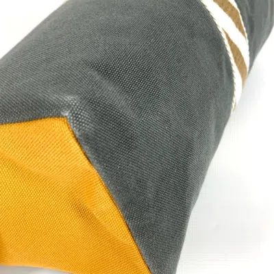 Pre-owned Hermes Gray Yellow Cotton Clutch Bag Pouch ()