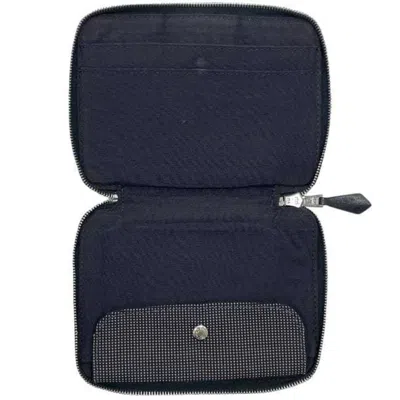 Pre-owned Hermes Her Line Black Gray Canvas Wallet (bi-fold) () In Multi