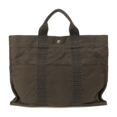 Pre-owned Hermes Her Line Gray Canvas Tote Bag ()