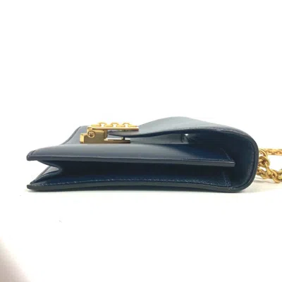 Pre-owned Hermes Navy Box Calf Leather Shoulder Bag () In Blue