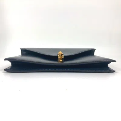 Pre-owned Hermes Navy Box Calf Leather Shoulder Bag () In Blue