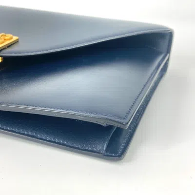 Pre-owned Hermes Navy Box Calf Leather Shoulder Bag () In Blue