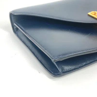 Pre-owned Hermes Navy Box Calf Leather Shoulder Bag () In Blue