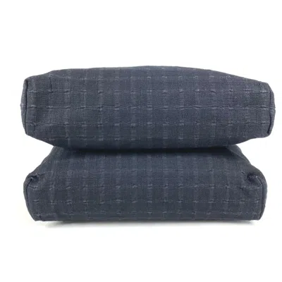 Pre-owned Hermes Navy Cotton Shoulder Bag Tote Bag () In Blue