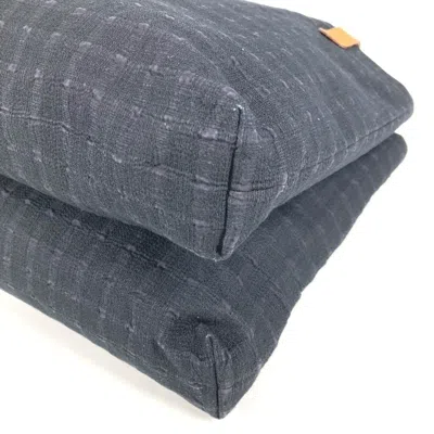 Pre-owned Hermes Navy Cotton Shoulder Bag Tote Bag () In Blue