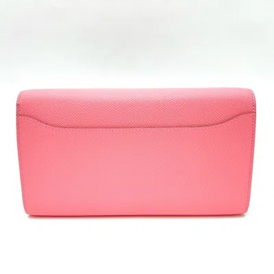 Pre-owned Hermes Pink Rose Confetti Epsom Leather Chain/shoulder Wallet ()