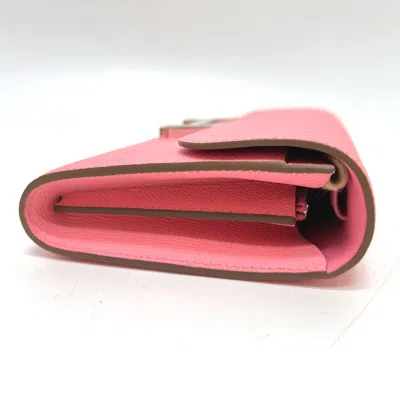 Pre-owned Hermes Pink Rose Confetti Epsom Leather Chain/shoulder Wallet ()