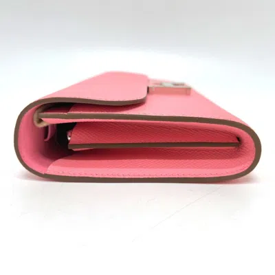 Pre-owned Hermes Pink Rose Confetti Epsom Leather Chain/shoulder Wallet ()
