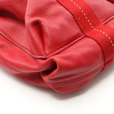 Pre-owned Hermes Red Color Veau Derma Tote Bag ()