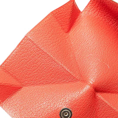 Pre-owned Hermes Red Color Vermilion Epsom Leather Coin Purse/coin Case ()