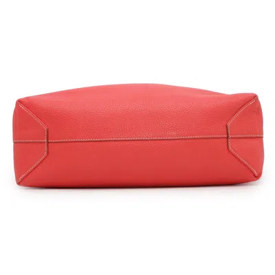 Pre-owned Hermes Rose Jaipur Sanguine Taurillon Clemence Leather Tote Bag ()