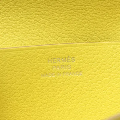 Pre-owned Hermes Soufre Yellow Evercalf Leather Long Wallet (bi-fold) ()