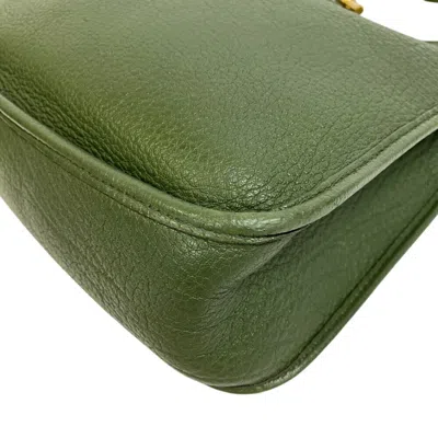 Pre-owned Hermes Vespa Green Leather Shoulder Bag ()