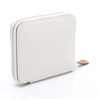 Pre-owned Hermes White Leather Middle Wallet (bi-fold) ()