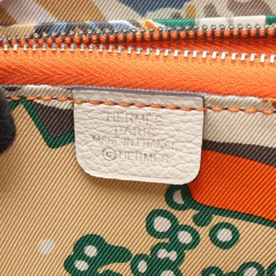 Pre-owned Hermes White Leather Middle Wallet (bi-fold) ()