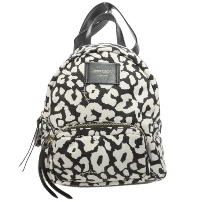 Pre-owned Jimmy Choo Black White Nylon Backpack () In Multi