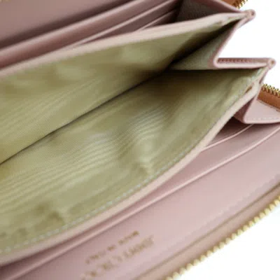 Pre-owned Jimmy Choo Pink Embossed Long Wallet (bi-fold) ()