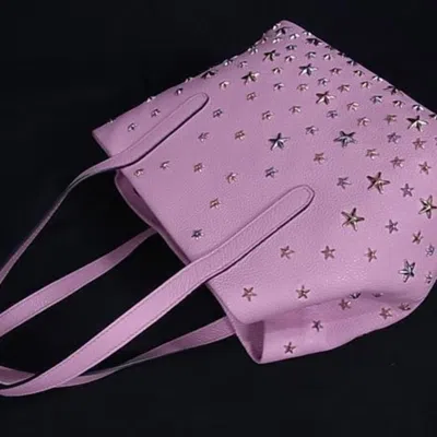 Pre-owned Jimmy Choo Pink Leather Handbag Shoulder Bag Tote Bag ()