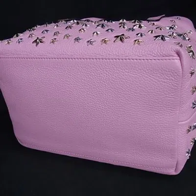 Pre-owned Jimmy Choo Pink Leather Handbag Shoulder Bag Tote Bag ()