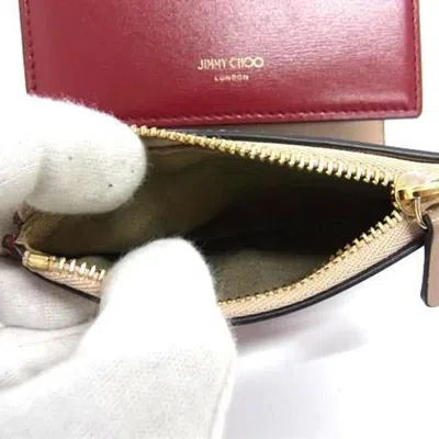 Pre-owned Jimmy Choo Red Color Leather Coin Purse/coin Case ()