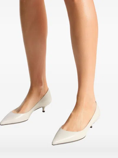 Jimmy Choo Amelia Leather Kitten-heel Pumps In White