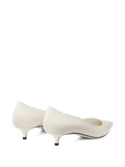 Jimmy Choo Amelia Leather Kitten-heel Pumps In White