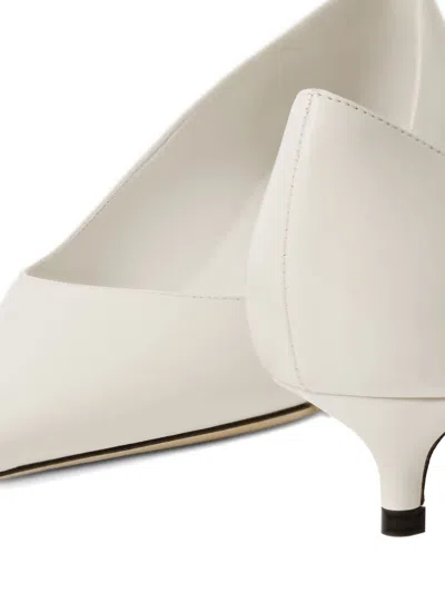 Jimmy Choo Amelia Leather Kitten-heel Pumps In White