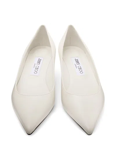 Jimmy Choo Amelia Leather Kitten-heel Pumps In White