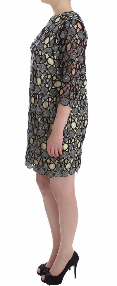 Lanre Da Silva Ajayi Black Cream Sheath Women's Shift Mini Women's Dress In Multi