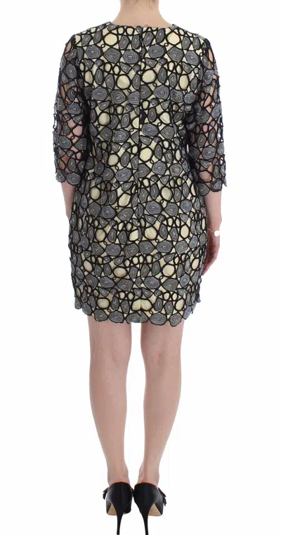 Lanre Da Silva Ajayi Black Cream Sheath Women's Shift Mini Women's Dress In Multi