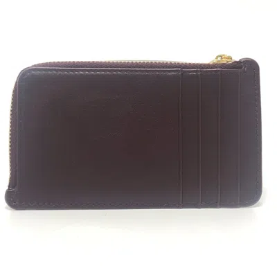 Pre-owned Loewe Amethyst Red Color Wine Leather Coin Purse/coin Case ()
