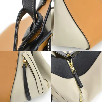 Pre-owned Loewe Black Brown Grayish Leather Handbag Shoulder Bag ()