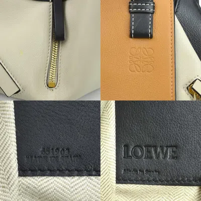 Pre-owned Loewe Black Brown Grayish Leather Handbag Shoulder Bag ()