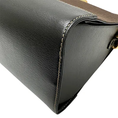 Pre-owned Loewe Black Dark Brown Leather Shoulder Bag () In Multi