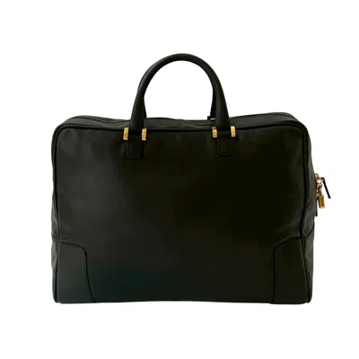Pre-owned Loewe Black Leather Boston Bag Handbag ()