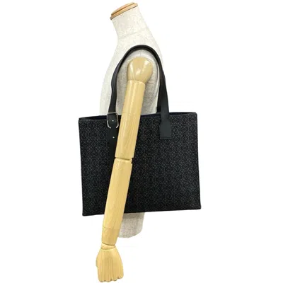 Pre-owned Loewe Black Leather Canvas Tote Bag ()