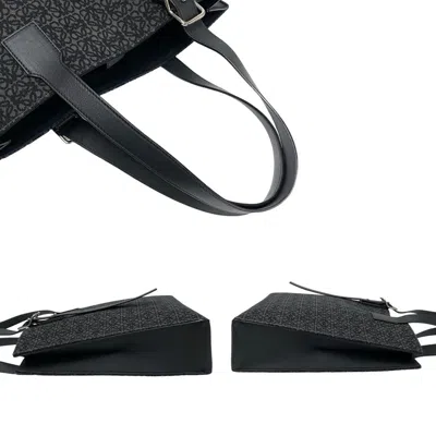 Pre-owned Loewe Black Leather Canvas Tote Bag ()