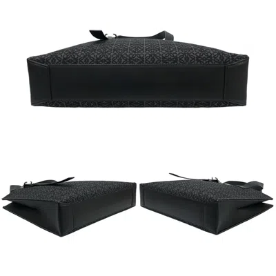 Pre-owned Loewe Black Leather Canvas Tote Bag ()